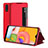 Coque Portefeuille Livre Cuir Etui Clapet pour Samsung Galaxy A01 SM-A015 Rouge