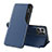 Coque Portefeuille Livre Cuir Etui Clapet QH1 pour Huawei Honor X6S Bleu