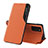 Coque Portefeuille Livre Cuir Etui Clapet QH1 pour Samsung Galaxy A03s Orange