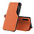 Coque Portefeuille Livre Cuir Etui Clapet QH1 pour Samsung Galaxy A50S Orange
