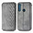 Coque Portefeuille Livre Cuir Etui Clapet S01D pour Motorola Moto One Fusion Plus Gris Petit