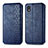 Coque Portefeuille Livre Cuir Etui Clapet S01D pour Samsung Galaxy M01 Core Bleu