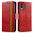 Coque Portefeuille Livre Cuir Etui Clapet S02D pour Nokia C210 Rouge