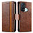 Coque Portefeuille Livre Cuir Etui Clapet S02D pour Oppo Reno5 A Marron Petit