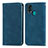 Coque Portefeuille Livre Cuir Etui Clapet S04D pour Samsung Galaxy F41 Bleu