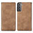 Coque Portefeuille Livre Cuir Etui Clapet S04D pour Samsung Galaxy S25 5G Marron