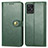 Coque Portefeuille Livre Cuir Etui Clapet S05D pour Realme 8i Vert