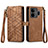 Coque Portefeuille Livre Cuir Etui Clapet S05D pour Realme GT5 5G Marron