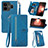 Coque Portefeuille Livre Cuir Etui Clapet S06D pour Realme GT5 5G Bleu Petit