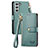 Coque Portefeuille Livre Cuir Etui Clapet S16D pour Samsung Galaxy S22 5G Vert