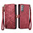 Coque Portefeuille Livre Cuir Etui Clapet S17D pour Samsung Galaxy S21 FE 5G Rouge