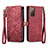 Coque Portefeuille Livre Cuir Etui Clapet S18D pour Samsung Galaxy S20 FE 5G Rouge