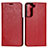 Coque Portefeuille Livre Cuir Etui Clapet T01D pour Samsung Galaxy S23 5G Rouge
