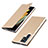 Coque Portefeuille Livre Cuir Etui Clapet T03D pour Samsung Galaxy S21 Ultra 5G Or