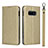 Coque Portefeuille Livre Cuir Etui Clapet T04 pour Samsung Galaxy S10e Or
