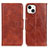 Coque Portefeuille Livre Cuir Etui Clapet T05 pour Apple iPhone 14 Marron