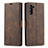Coque Portefeuille Livre Cuir Etui Clapet T05 pour Samsung Galaxy Note 10 Marron Petit
