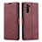 Coque Portefeuille Livre Cuir Etui Clapet T05 pour Samsung Galaxy Note 10 Vin Rouge