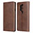 Coque Portefeuille Livre Cuir Etui Clapet T09 pour OnePlus 8 Pro Marron Petit