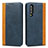 Coque Portefeuille Livre Cuir Etui Clapet T10 pour Huawei P30 Bleu