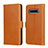 Coque Portefeuille Livre Cuir Etui Clapet T14 pour Samsung Galaxy S10 Plus Orange