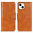 Coque Portefeuille Livre Cuir Etui Clapet T17 pour Apple iPhone 14 Marron