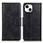 Coque Portefeuille Livre Cuir Etui Clapet T17 pour Apple iPhone 14 Noir