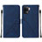 Coque Portefeuille Livre Cuir Etui Clapet Y01B pour Oppo F19 Pro Bleu
