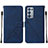 Coque Portefeuille Livre Cuir Etui Clapet Y01B pour Oppo Reno6 Pro+ Plus 5G Bleu