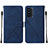 Coque Portefeuille Livre Cuir Etui Clapet Y01B pour Samsung Galaxy F52 5G Bleu