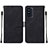 Coque Portefeuille Livre Cuir Etui Clapet Y01B pour Samsung Galaxy F52 5G Noir