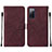 Coque Portefeuille Livre Cuir Etui Clapet Y01B pour Samsung Galaxy S20 FE 5G Vin Rouge