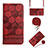 Coque Portefeuille Livre Cuir Etui Clapet Y01B pour Xiaomi POCO C3 Vin Rouge