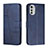Coque Portefeuille Livre Cuir Etui Clapet Y01X pour Motorola Moto E32s Bleu