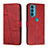 Coque Portefeuille Livre Cuir Etui Clapet Y01X pour Motorola Moto Edge Lite 5G Rouge