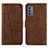 Coque Portefeuille Livre Cuir Etui Clapet Y01X pour Samsung Galaxy A35 5G Marron Petit