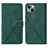 Coque Portefeuille Livre Cuir Etui Clapet Y02B pour Apple iPhone 14 Plus Vert Petit
