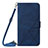 Coque Portefeuille Livre Cuir Etui Clapet Y02B pour Samsung Galaxy S23 Plus 5G Bleu