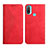 Coque Portefeuille Livre Cuir Etui Clapet Y02X pour Motorola Moto E30 Rouge