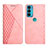 Coque Portefeuille Livre Cuir Etui Clapet Y02X pour Motorola Moto Edge Lite 5G Or Rose