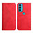 Coque Portefeuille Livre Cuir Etui Clapet Y02X pour Motorola Moto Edge Lite 5G Rouge