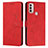 Coque Portefeuille Livre Cuir Etui Clapet Y03X pour Motorola Moto E30 Rouge