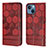 Coque Portefeuille Livre Cuir Etui Clapet Y04B pour Apple iPhone 13 Vin Rouge