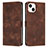 Coque Portefeuille Livre Cuir Etui Clapet Y04X pour Apple iPhone 14 Marron