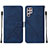 Coque Portefeuille Livre Cuir Etui Clapet Y07B pour Samsung Galaxy S21 Ultra 5G Bleu