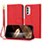 Coque Portefeuille Livre Cuir Etui Clapet Y09X pour Motorola MOTO G52 Rouge