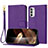 Coque Portefeuille Livre Cuir Etui Clapet Y09X pour Motorola MOTO G52 Violet