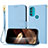 Coque Portefeuille Livre Cuir Etui Clapet Y09X pour Motorola Moto G71 5G Bleu