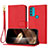 Coque Portefeuille Livre Cuir Etui Clapet Y09X pour Motorola Moto G71 5G Rouge