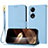 Coque Portefeuille Livre Cuir Etui Clapet Y09X pour Oppo A17 Bleu